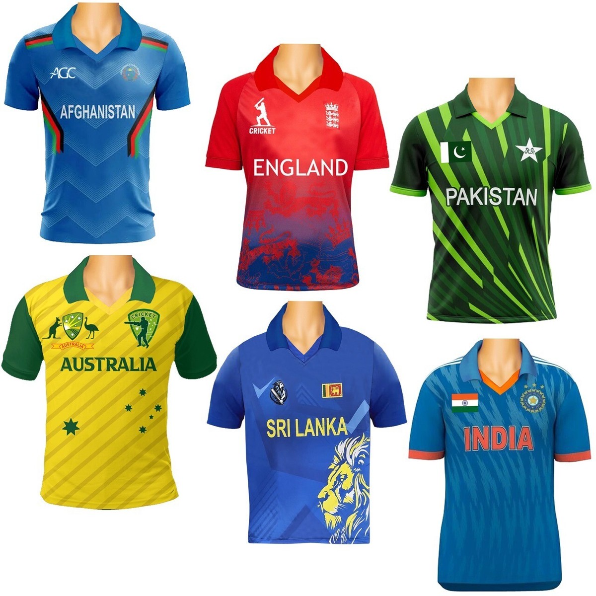 Cricket T Shirt Sports Jersey Top Sri Lanka India Pakistan England