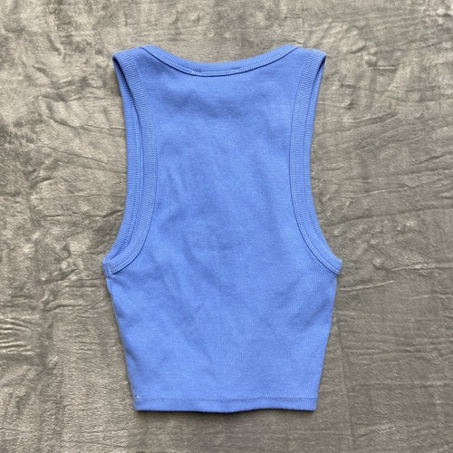 NEU Zara ärmelloses Stretch geripptes Crop Top Damen klein blau - Bild 5 von 10