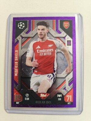 Match Attax Extra 24/25 Declan Rice Midfield Shield Purple Sapphire Arsenal #308