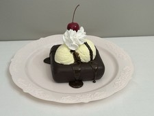 Fake Bake Handmade Faux Food Hot Fudge Cake  With Ice Cream Display