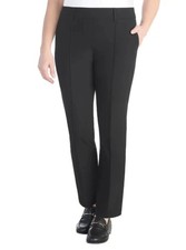 Hilary Radley Women's Mid Rise Slim Leg Built-in Tummy Control Pants, Black S