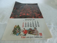 Vintage 1977-1978  Coke Double sided Wall Calendar