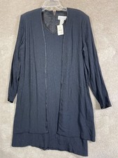 Vintage Studio C Dress Womens 12 Black Silver Metallic Shimmer USA Y2K Elegant