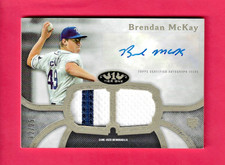 BRENDAN McKAY 2020 Topps Tier One Duel Relic RC AUTO /25 T1ADR-BM Tampa Bay Rays