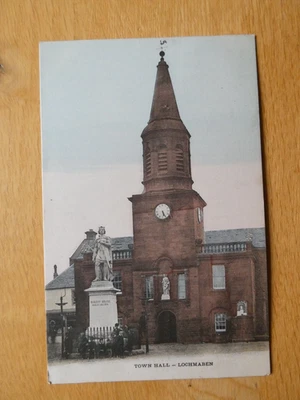 Pre 1910 Posted Postcard of Town Hall, Lochmaben, Dumfries, Scotland - Image 1 of 2