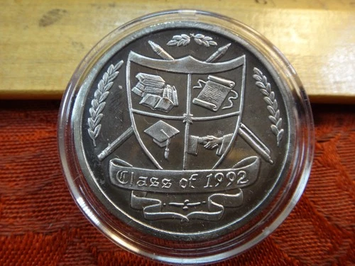 Class of 1992 Graduation One 1 Oz .999 Silver Bullion Round (Toned) - No Reserve