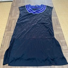 ISSEY MIYAKE Black Sleeveless Long Dress with Bead Embroidery New