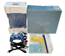 Image of Sony PS2 Aqua Blue Console Boxed Tested Working Rare Japan PlayStation2