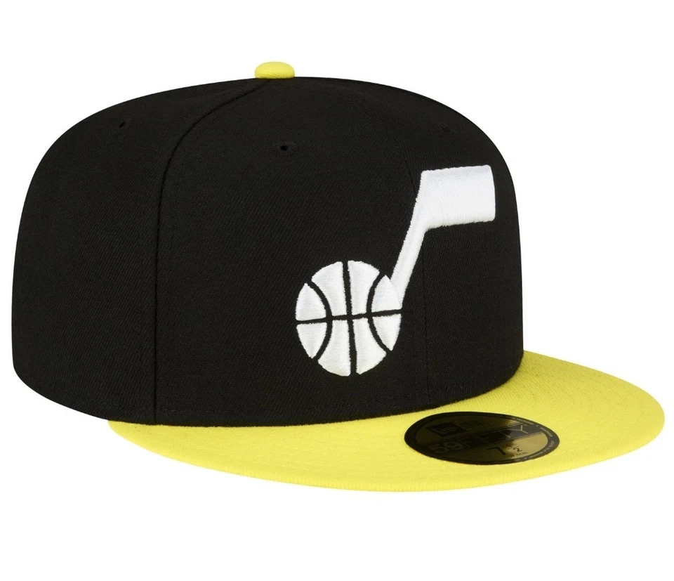 Men's New Era Black/Yellow Utah Jazz 2-Tone 59FIFTY Fitted Hat - Image 3 of 4