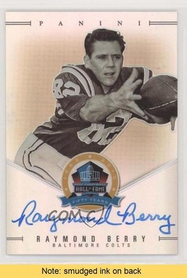 2013 Spectra Signatures Missing Serial Number Raymond Berry Auto HOF READ 0pt0