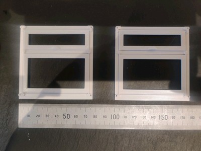 2x Not Hobbies Dolls House Window Wide Top Opening White Single Pane