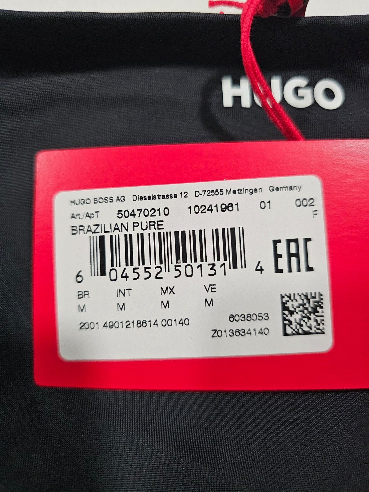 HUGO Womens Iconic Slim Fit Brazilian Bottom Swimsuit Separates, Black Fog, Med