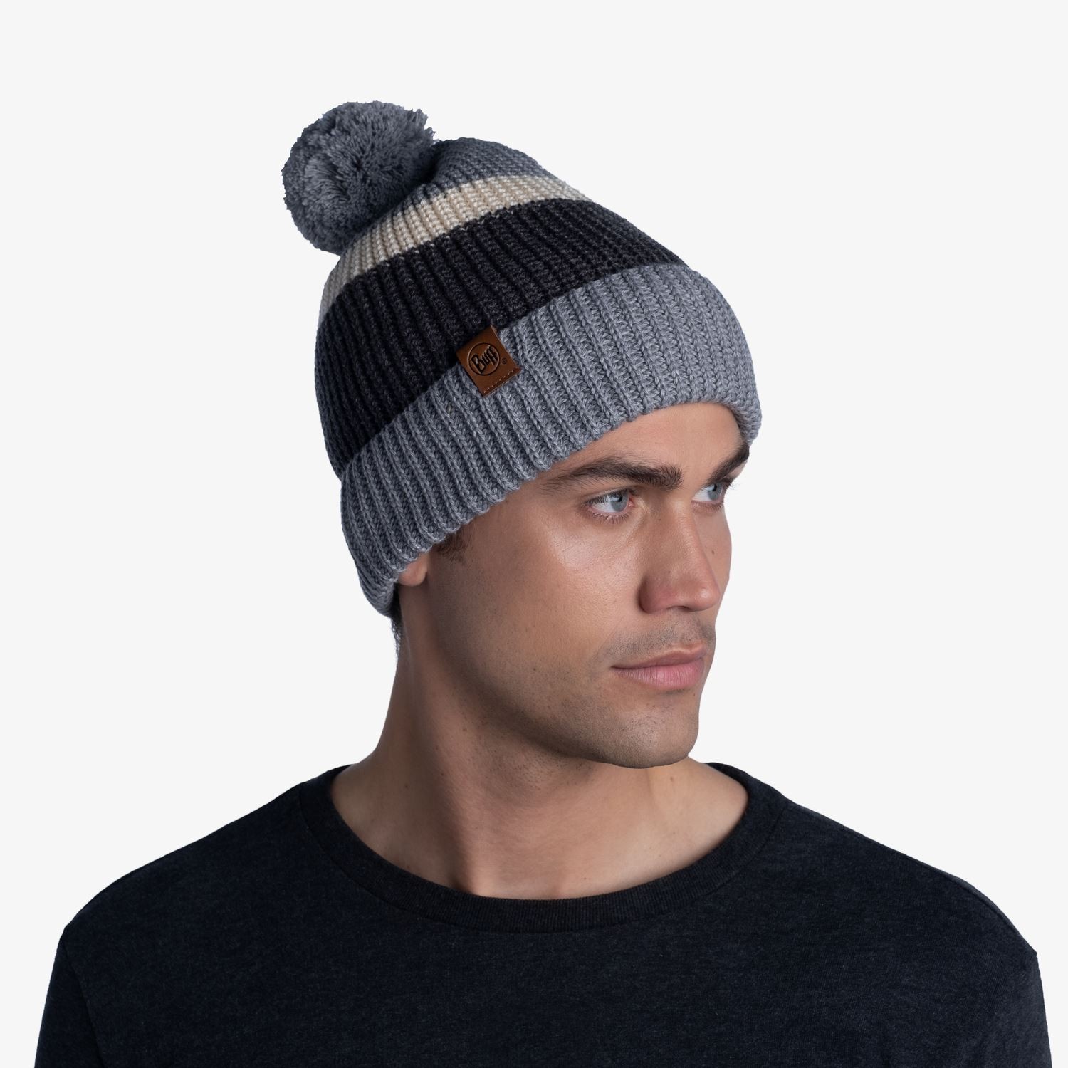 Buff Knitted Beanie Elon - Ash Grey - One Size - Image 2