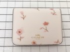 Coach Leather Floral Card Case ID/Document Holder White/Pink with ID Window — photo 2