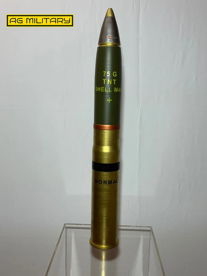 Sherman Tank M48 75mm H.E 3D Printed Display Model Shell with Fuse - Image 4 of 4