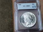 1924 Peace Dollar $1 90% Silver US coin NR Free Shipping uncirculated unc