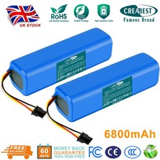 2x Battery For Xiaomi Roborock S50 S51 S55 S60 S65 T61 T65 14.4V 6800mAh Li-ion