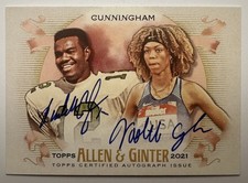 Randall & Vashti Cunningham 2021 Allen & Ginter Dual On Card Auto Eagles 