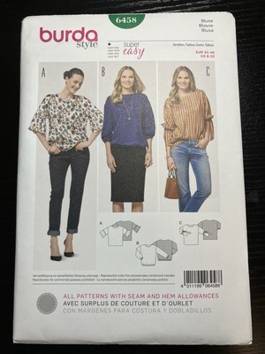 BURDA Pattern 7051 Women s  SHIRT TOP TANK BLOUSE SIZE 8-20 UNCUT