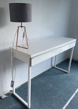 White high gloss solid dressing table / desk / sideboard with removable draws