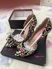 Betsy Johnson Prince-P Heels Floral With Bow Size 8 New In Box