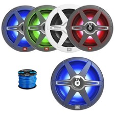 JBL 8" 450W Marine Multicolor LED Speaker,White  Gray Grilles, Sub,Wire Qty 4 