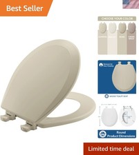 Elegant Round Toilet Seat with Durable Wood and Easy Clean Features - Bone Color