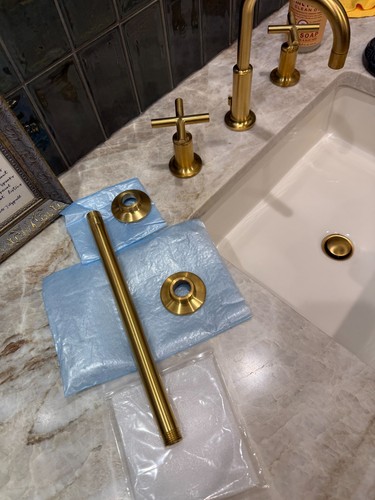 Kohler K-7392-2MB 12" Ceiling Mounted RainFall Shower Arm Flange Moderne Brass