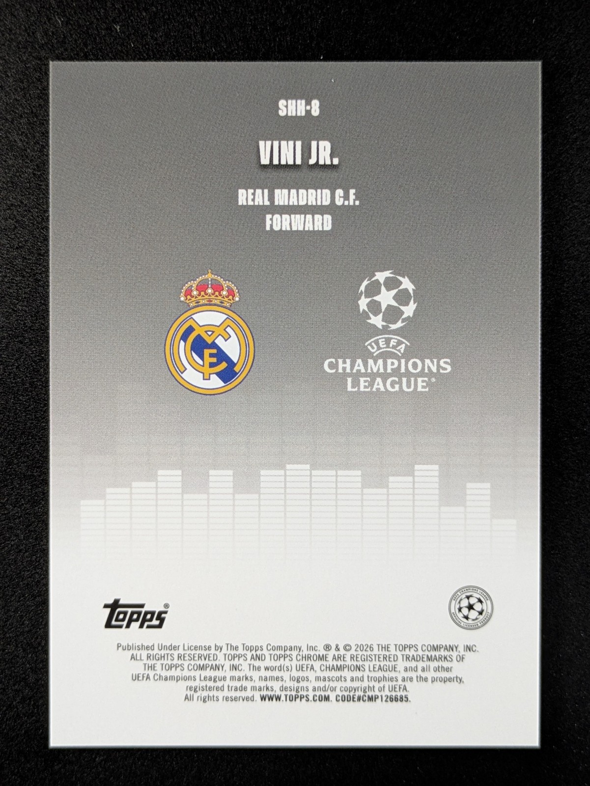 2025-26 Topps Chrome VINICIUS JR. Refractor Silenced Real Madrid C.F. #SHH-8 view 2
