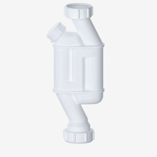 Viva  1 1/4" Straight Through Trap 32mm Slim Pedestal Basin Sink Cleaning Eye