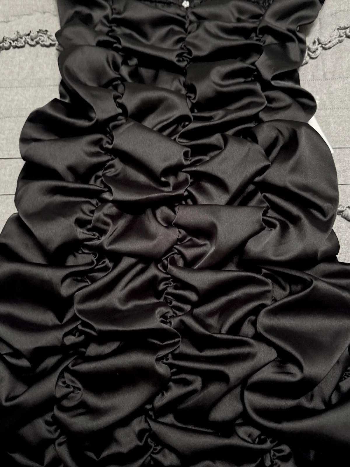 UNDERCOVER Victoria’s Secret Mini Abito Nero For Love & Lemons Raso Increspato L