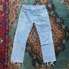 1990s Levi’s 501 Patchwork Repaired Button Fly Light Wash Distressed Made in USA