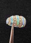 Lovely Vintage Sterling Silver 925 Opal White Topaz Cocktail Ring Size 8 — photo 1