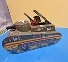 MARX TIN LITHO WIND UP CLOCKWORK POP UP DOUGH BOY SOLDIER TANK