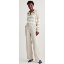 QUINCE Stretch Crepe Classic Trouser Pants Wide Leg Office Size 6