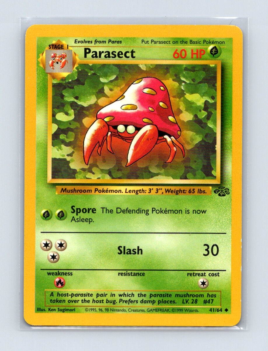 Parasect 41/64 Uncommon Jungle Pokemon Unlimited Lightly Played