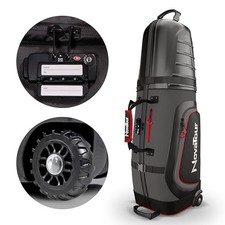 Golf Travel Bag for Airlines: Hard Case Top, Waterproof Zippers, Firestone Grey