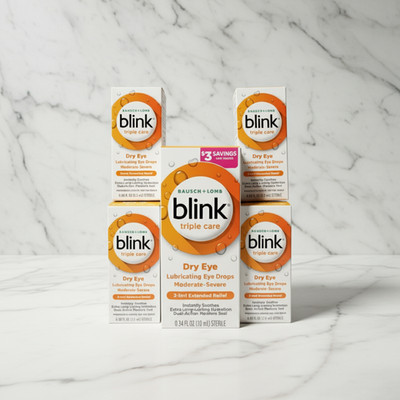 Bausch + Lomb Blink Triple Care Lubricating Eye Drops Lot of 5 NIB Exp 2026/27