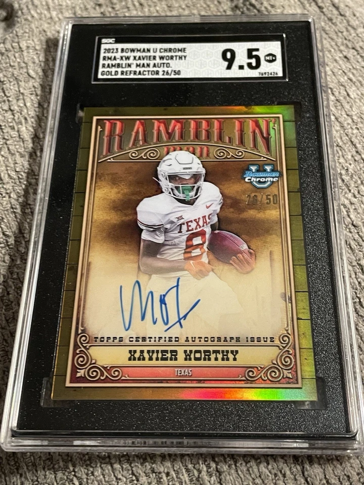 2023 Bowman U Chrome Xavier Worthy Auto Gold Lava Refractor #/50 SGC 9.5/10 - Image 2 of 3