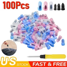 100Pcs Tire Repair Rubber Nails Tyre Puncture Repair Screws Kit w/ Screwdriver