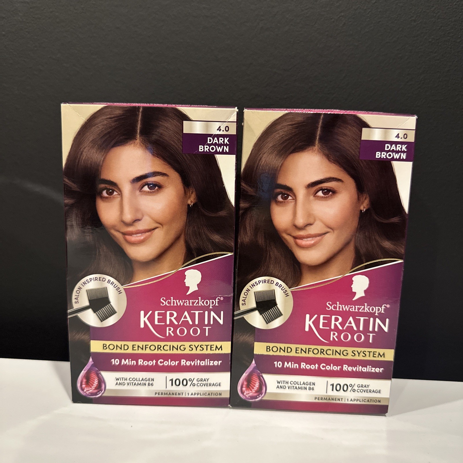 Schwarzkopf Keratin Root 10-Minute Root Color Revitalizer Kit 4.0 Dark ...