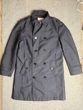 Cappotto Zara uomo grande grigio trench cotone tela doppiopetto foderato lunghezza media