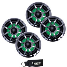Wet Sounds REVO 6-XSG-SS GunMetal XS Stainless Overlay Grill 6.5" LED Speakers