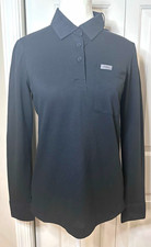 FIGS Women s Black Long Sleeve Piqu Polo Scrub Top