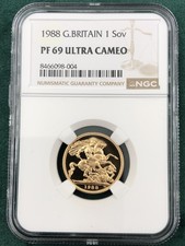 1988 Gold Proof Sovereign- NGC - PF69UC
