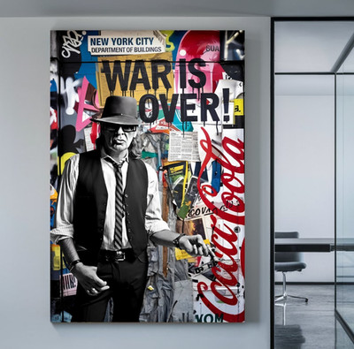 XL LEINWAND BILDER BIS 170x110x5 UDO-LINDENBERG COLLAGE ZITAT GRAFFITI URBAN ART