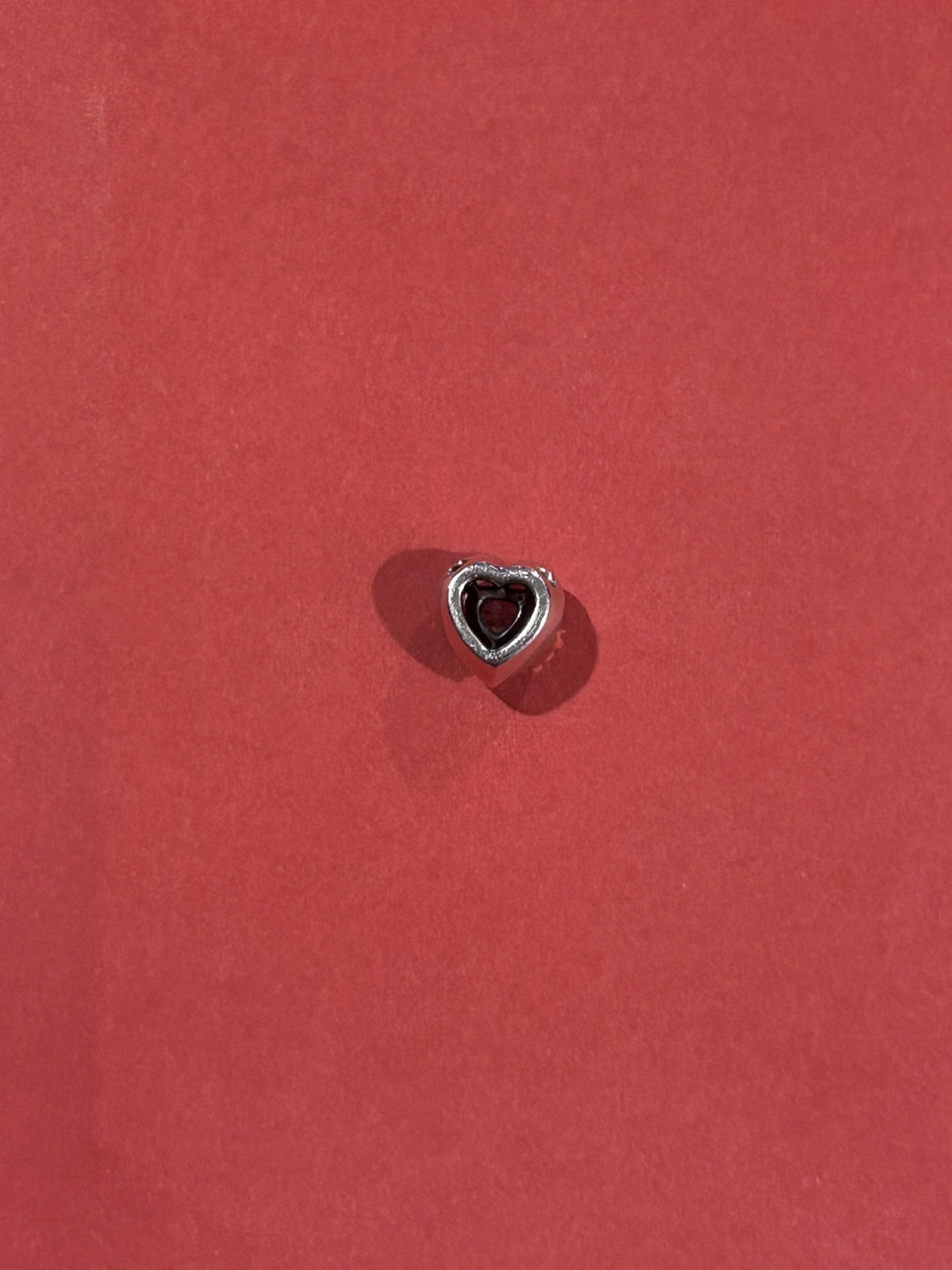 Authentic PANDORA Elevated Heart Silver Pendant S… - image 4