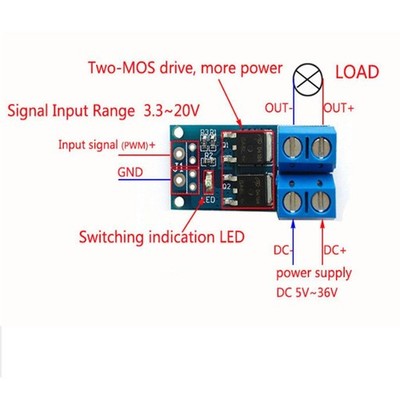 1Pc Trigger Schalter Stick Modul Unterstützung PWM Regler 0-20khz DC5-36V