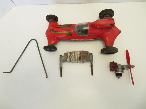 Vintage 1950s COX Thimble Drome "Prop Rod" Gas Powered Tether Car Untested