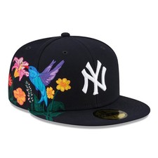 Nueva Gorra de Béisbol 59FIFTY - MLB New York Yankees Floreciente Azul Marino Gorra Ajustada